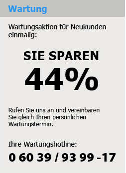 Wartung f&uuml;r Neukunden. Sparen Sie bis zu 50%!