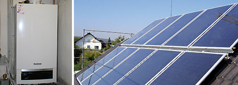 Buderus Gasbrennwertkessel GB 172 mit Solar zur Heizungsunterstützung