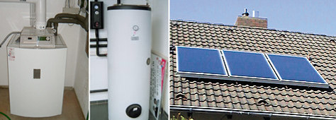 Ölheizung Buderus Ölbrennwertkessel SB 105
mit Solar zur Brauchwassererwärmung